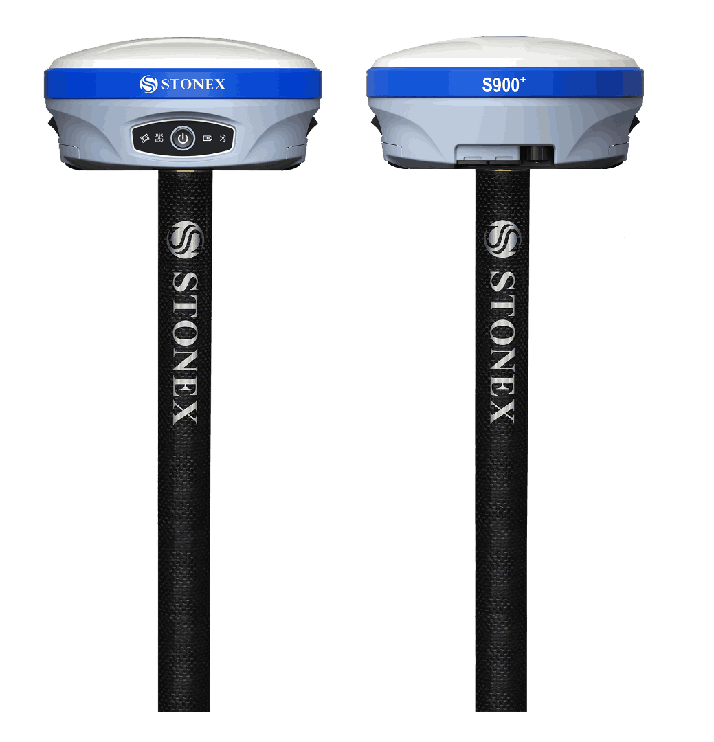 Stonex S900+ is equipped with a high-performance GNSS board with 1408 channels and can support multiple satellite constellations: GPS, GLONASS, BEIDOU, GALILEO and QZSS.
Through the 4G GSM modem, a fast Internet connection is guaranteed for receiving correction data and carry out precise and accurate surveys.
In the incredibly compact design, Bluetooth and Wi-Fi modules allow for always reliable data flow to the controller, while the integrated UHF TX/RX radio makes the S900+ the perfect system for a GNSS Base + Rover.
The S900+ is also equipped with optional IMU technology. Quick initialization, tilt up to 60° and corrected coordinates of a point with a single click.
S900+ works seamlessly with our Cube-a field software.